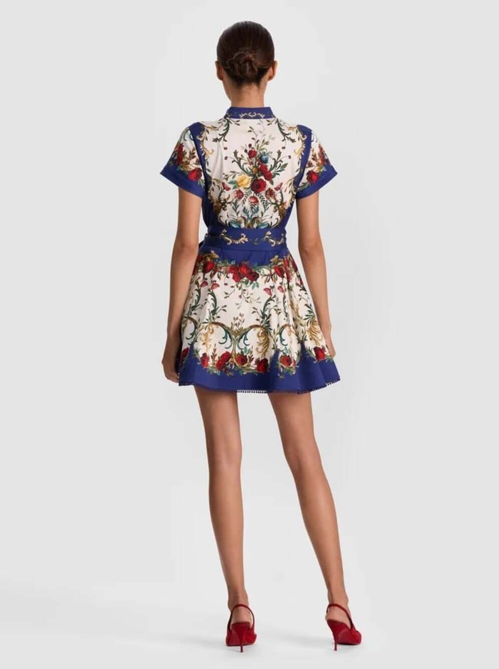 Alice + Olivia Lucy Gilded Rose Cotton Mini Shirt Dress 2 NWT - Picture 4 of 12